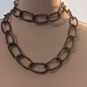Simona Collini 38-inch Silver Mesh Link Necklace - Made in Italy